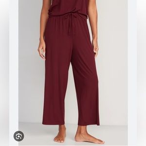 NWOT Old Navy Sunday Sleep Cropped Rib-Knit Wide-Leg Lounge Pants, XS